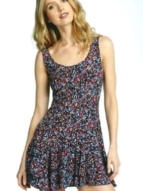 Prel9ved Free People (Old Tag)Floral Scoop Neck Sleeveless Mini Dress Sz 6
